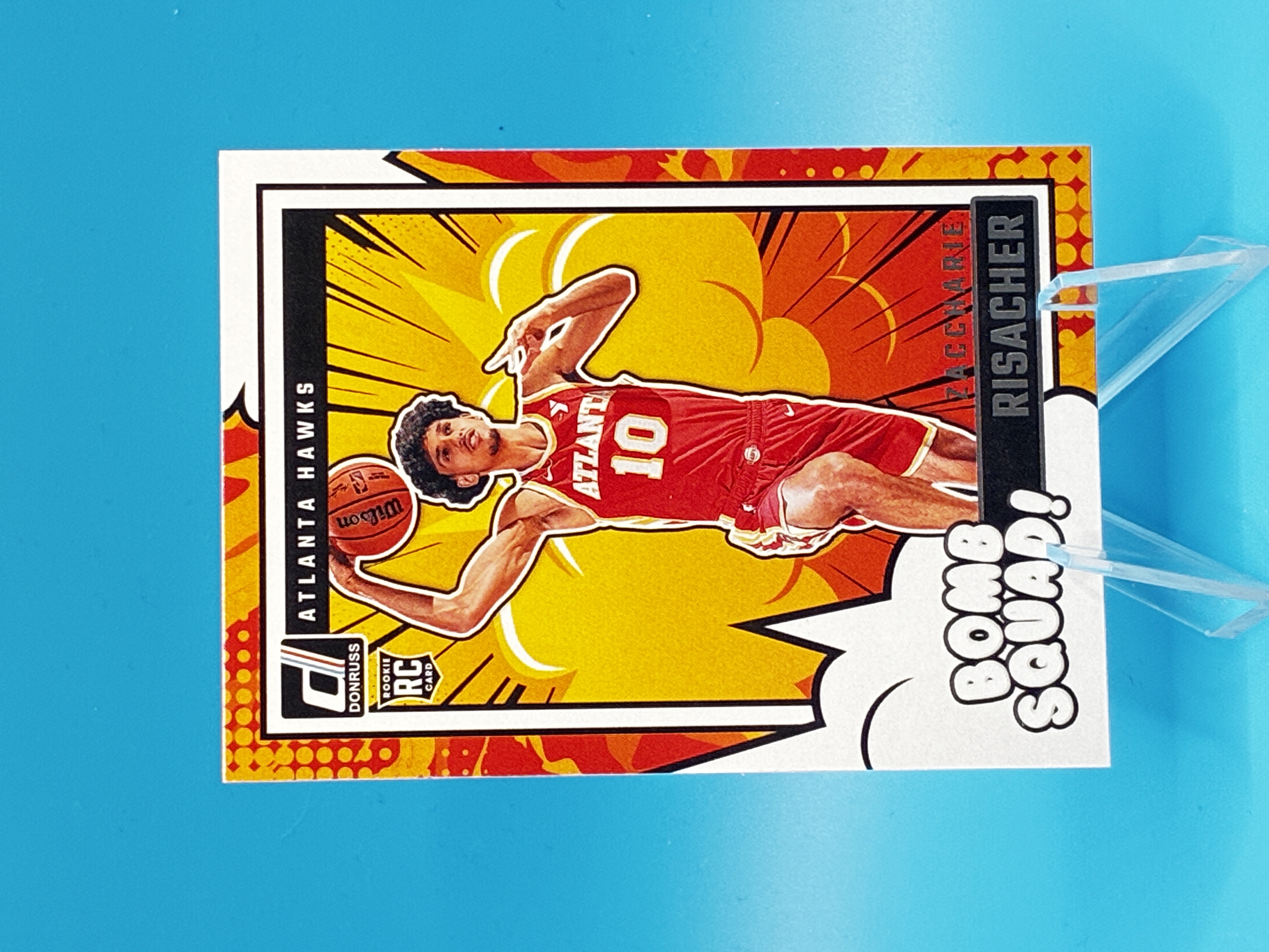 2024/2025 Panini Donruss Zacharie Risacher Bomb Squad! #11 Atlanta Hawks – Vorderseite