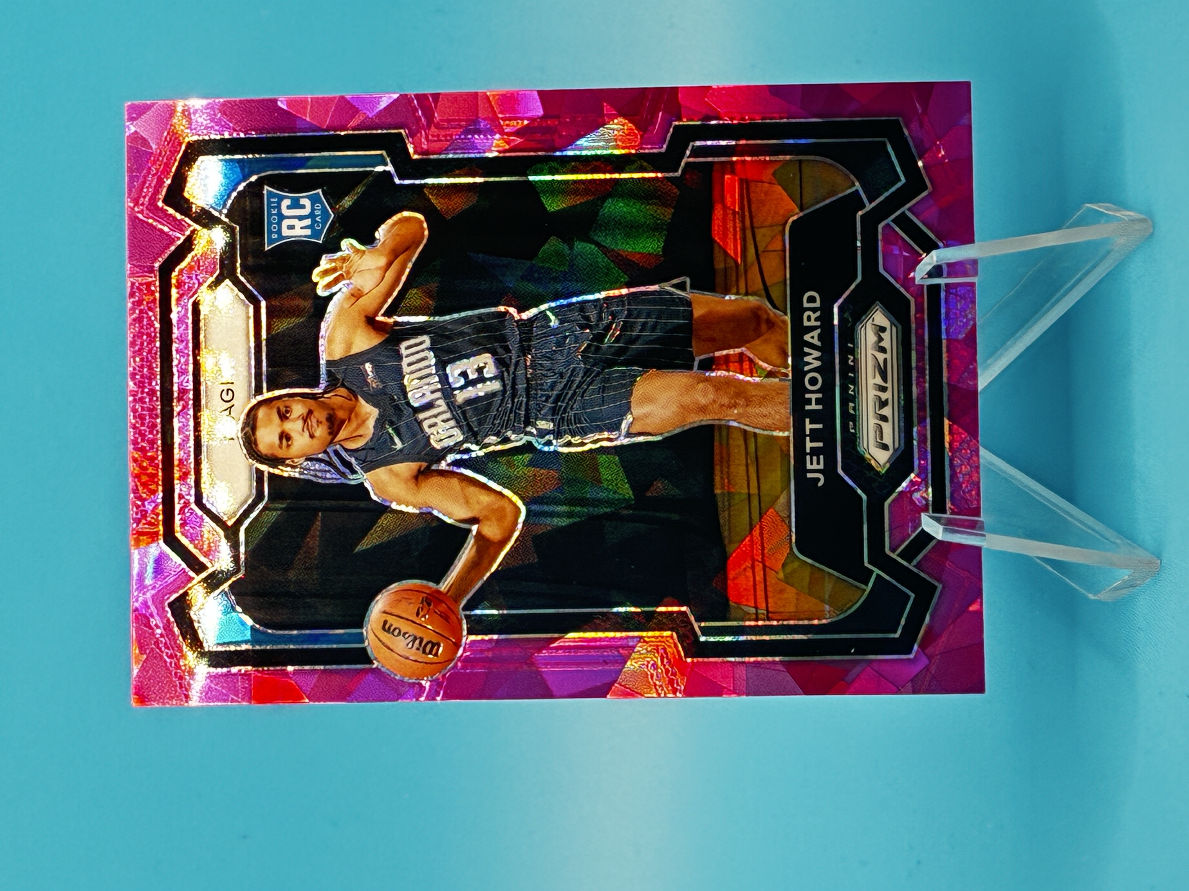 2023/2024 Panini Prizm Jett Howard Pink Cracked Ice #132 Orlando Magic – Vorderseite