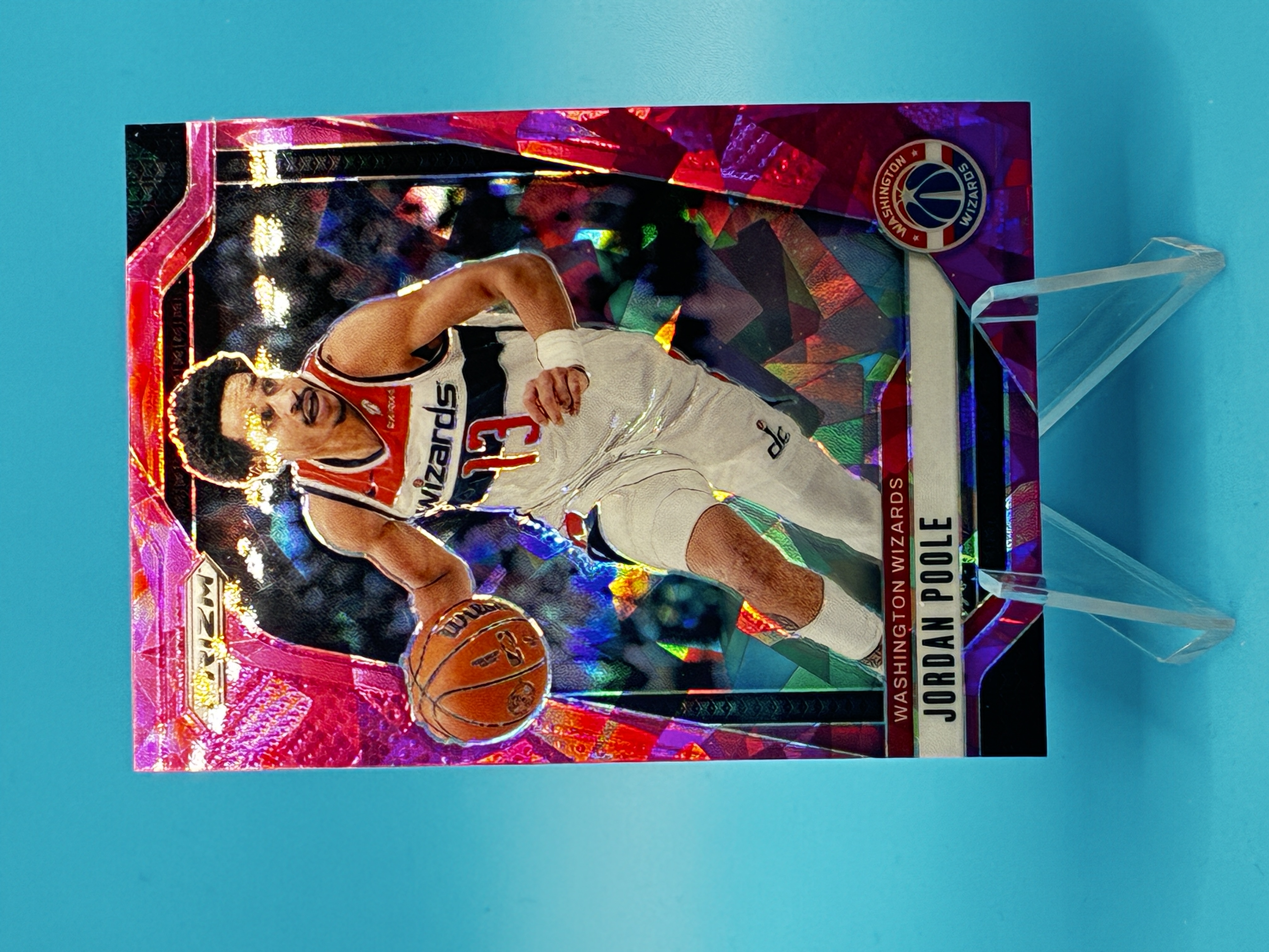 2024/2025 Panini Prizm Jordan Poole Pink Cracked Ice #184 Washington Wizards – Vorderseite